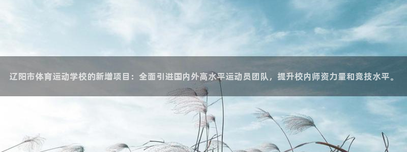  3377体育：辽阳市体育运动学校的新增项目：全面引进国内外高